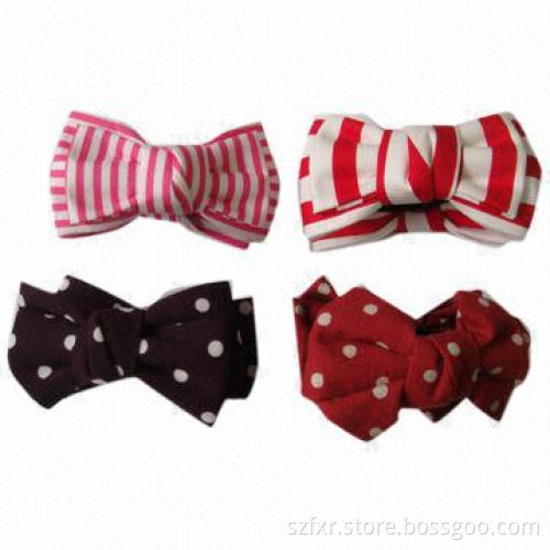 Hair claw with patterned cotton fabric bow